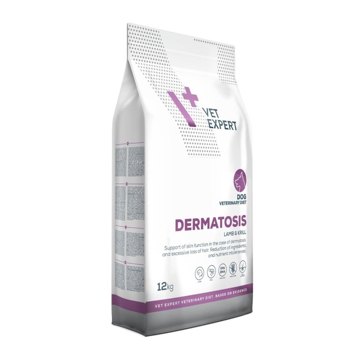 VETEXPERT Veterinary Diet Dermatosis Dog Agnello & Krill - cibo secco per cani - 12 kg