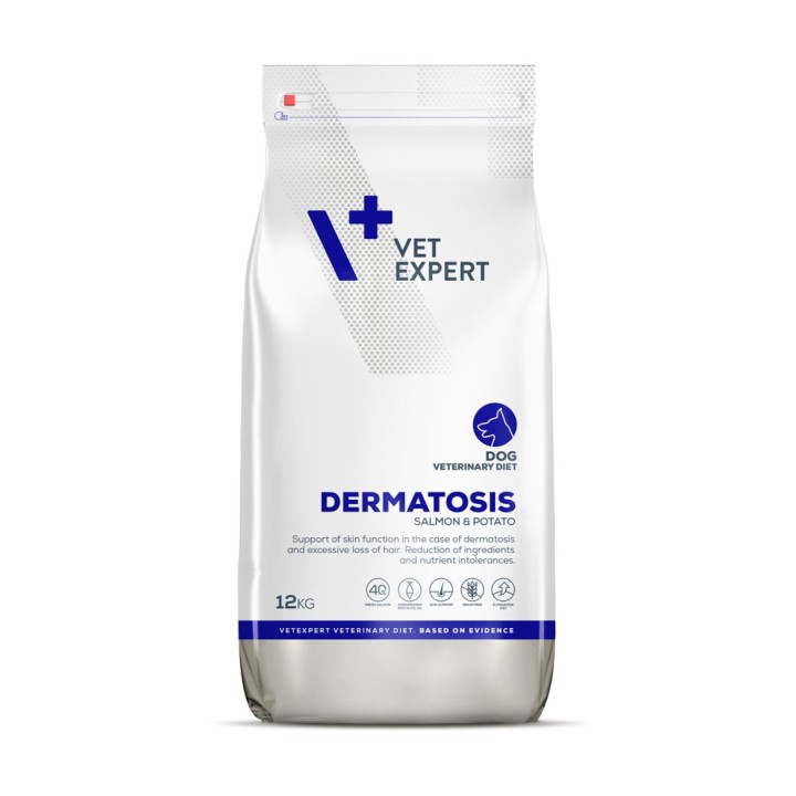 VETEXPERT Dieta Veterinaria Dermatosis Cane Salmone & Patata - cibo secco per cani - 12 kg