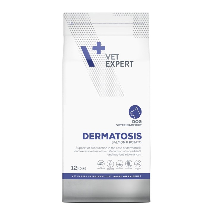 VETEXPERT Dieta Veterinaria Dermatosis Cane Salmone & Patata - cibo secco per cani - 12 kg