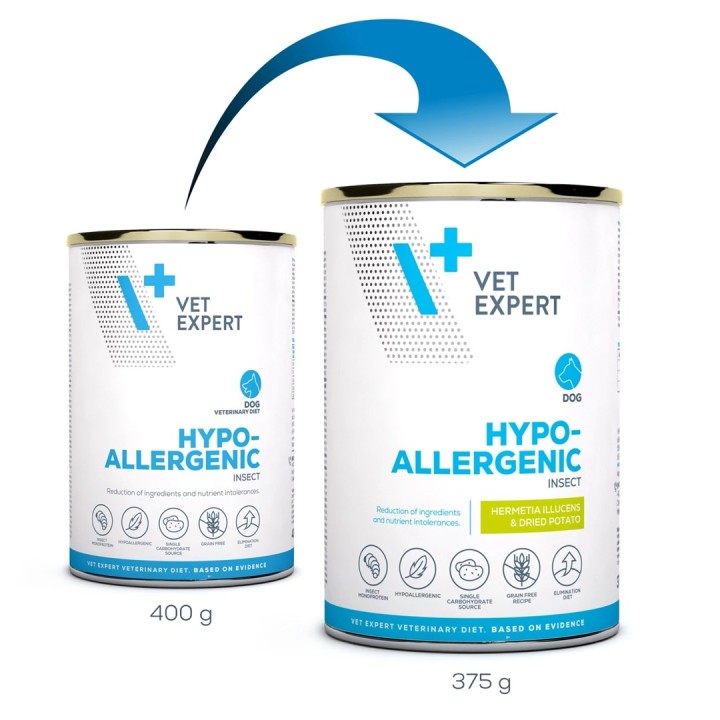 VETEXPERT Veterinary Diet Hypoallergenic Insetto - cibo umido per cani – 375g