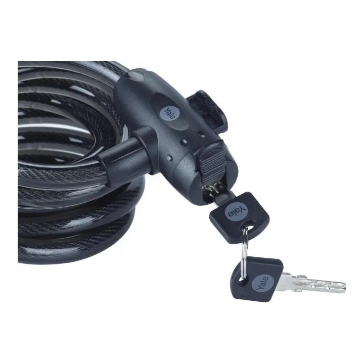 12 mm cavo per bicicletta in acciaio con chiave - YCK0/12/200/2 nero