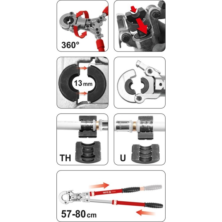 Yato YT-21735 Crimping attrezzo nero rosso