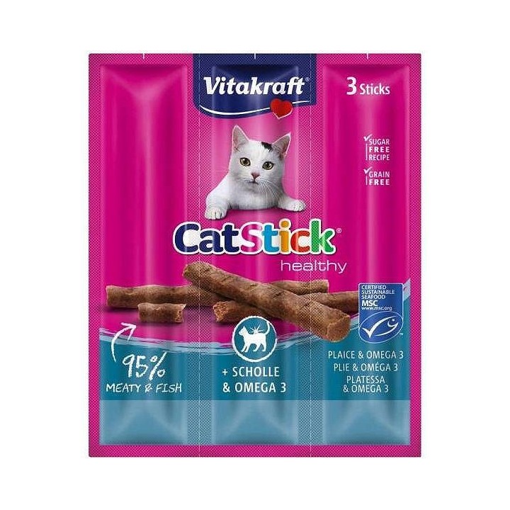 VITAKRAFT CatStick Mini con sogliola e Omega-3 - snack per gatti - 3 pz