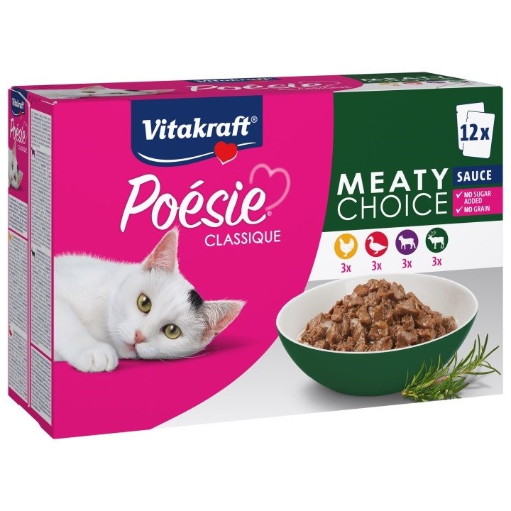 VITAKRAFT Poésie Classique scelta carnea - cibo umido per gatti - 12 x 85g