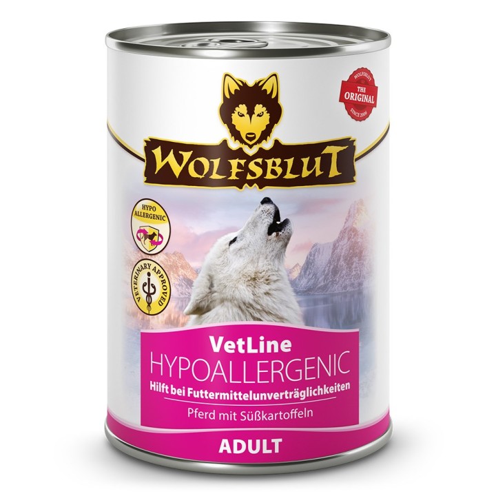 WOLFSBLUT VetLine Hypoallergenic cavallo - cibo umido per cani - 395g