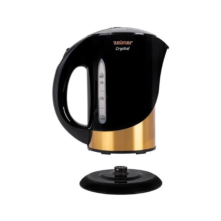 Zelmer ZCK7630 Bollitore elettrico Crystal Gold da 1,7 litri 2200W nero e oro