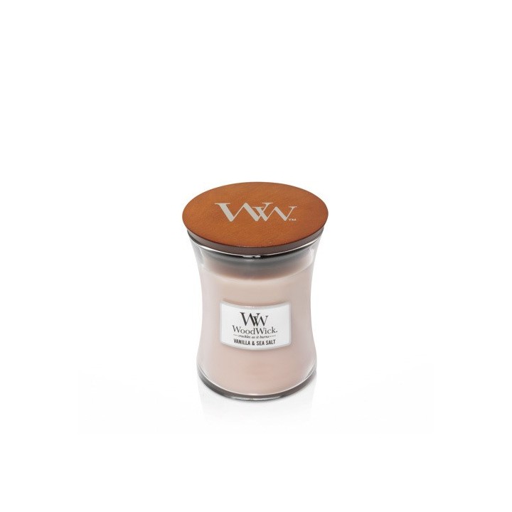 WoodWick 92191 Candela di cera Altro Gelsomino Sale marino Vaniglia Beige