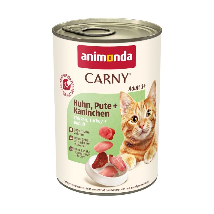 ANIMONDA Carny Adult Pollo tacchino coniglio - cibo umido per gatti - 400g