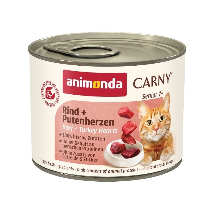 ANIMONDA Carny Senior Manzo e cuori di tacchino - cibo umido per gatti - 200g