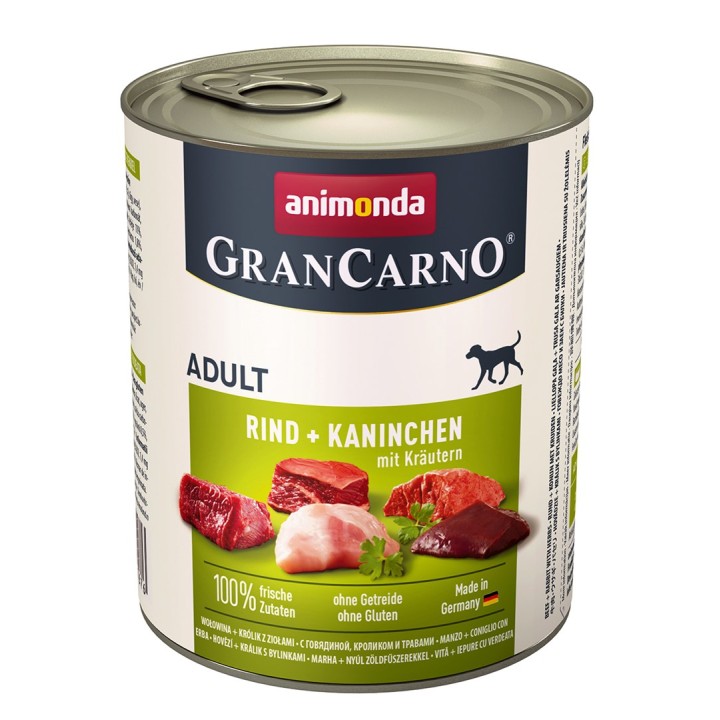 ANIMONDA GranCarno Adult Manzo coniglio e erbe - cibo umido per cani - 800g