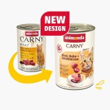 ANIMONDA Carny Adult Manzo pollo e cuori di anatra - cibo umido per gatti - 400g