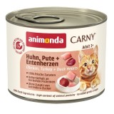 ANIMONDA Carny Adult Pollo tacchino e cuori di anatra - cibo umido per gatti - 200g