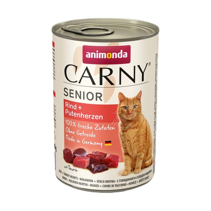 ANIMONDA Carny Senior Manzo e cuori di tacchino - cibo umido per gatti - 400g