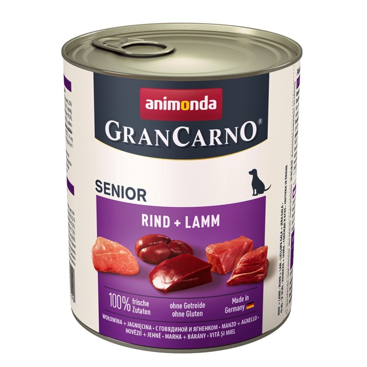 ANIMONDA GranCarno Senior Manzo e agnello - cibo umido per cani - 800g