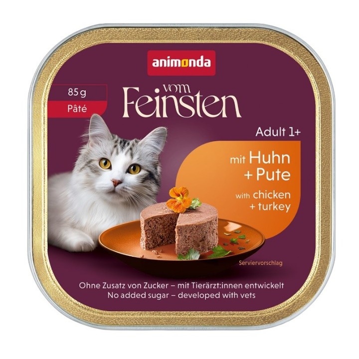 ANIMONDA Vom Feinsten Adult Patè Pollo e tacchino - cibo umido per gatti - 85g