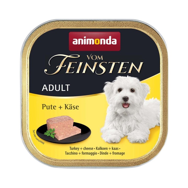 ANIMONDA Vom Feinsten Adult tacchino e formaggio - cibo umido per cani - 150g