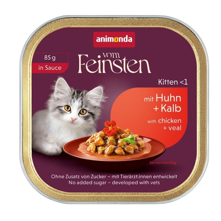 ANIMONDA Vom Feinsten Kitten in Salsa Pollo e vitello - cibo umido per gatti - 85g