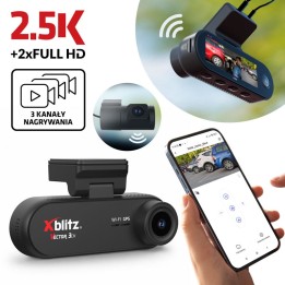 XBLITZ VECTOR 3CH registratore 3 canali DVR con telecamera posteriore Wi-Fi GPS