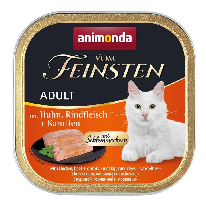 ANIMONDA Vom Feinsten Adult Pollo manzo e carote - cibo umido per gatti - 100g