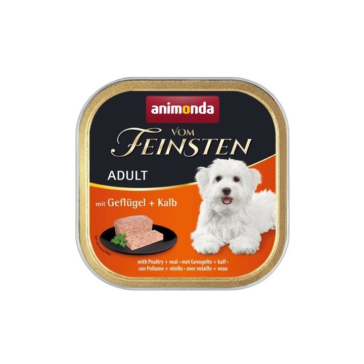 ANIMONDA Vom Feinsten Adult Pollame e vitello - cibo umido per cani - 150g