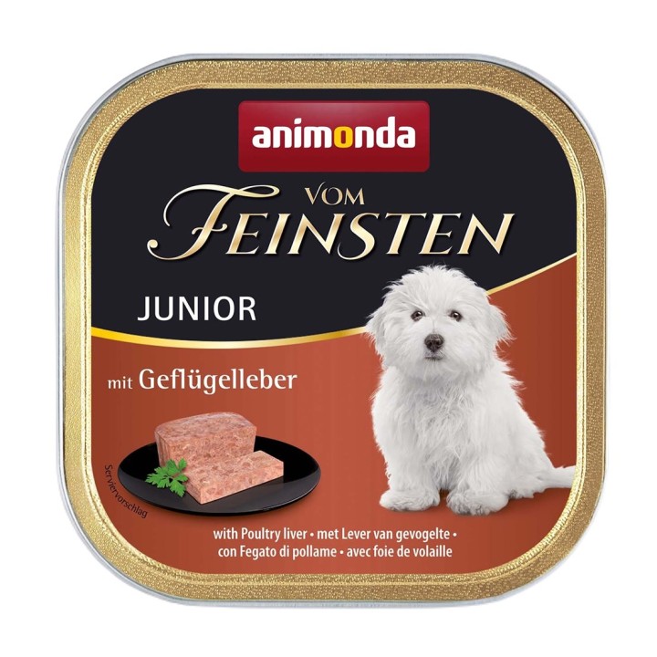 ANIMONDA Vom Feinsten Junior Fegato di pollame - cibo umido per cani - 150g