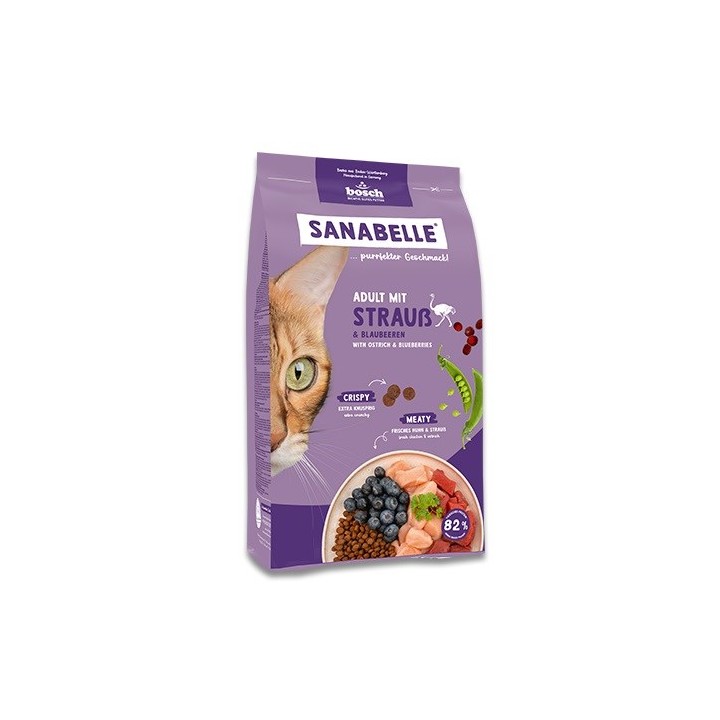 BOSCH Sanabelle Life Adult con struzzo e mirtilli - cibo secco per gatti - 8kg