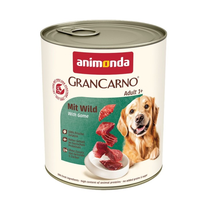 ANIMONDA GranCarno Adult selvaggina - cibo umido per cani - 800g