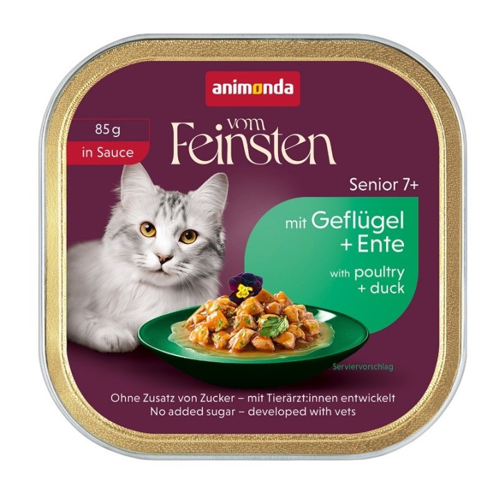 ANIMONDA Vom Feinsten Senior in Salsa Pollame e anatra - cibo umido per gatti - 85g