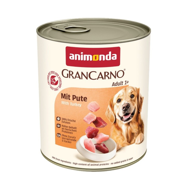 ANIMONDA GranCarno Adult con tacchino - cibo umido per cani - 800g