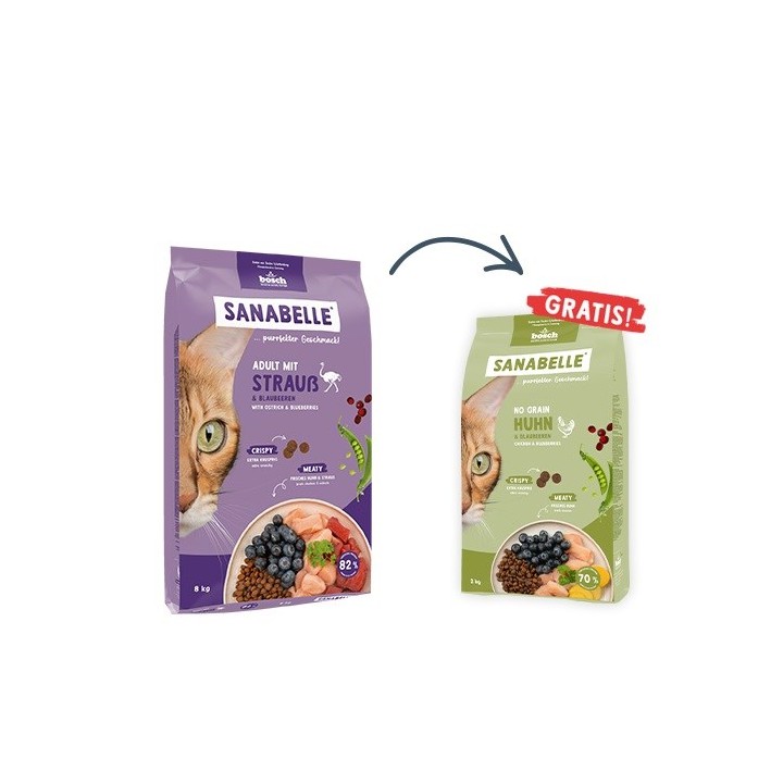 BOSCH Sanabelle Adult Struzzo e Mirtilli - cibo secco per gatti - 2kg