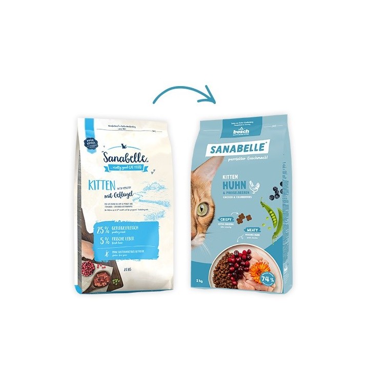 BOSCH Sanabelle Life Kitten Pollo e Mirtilli rossi - cibo secco per gatti - 8kg