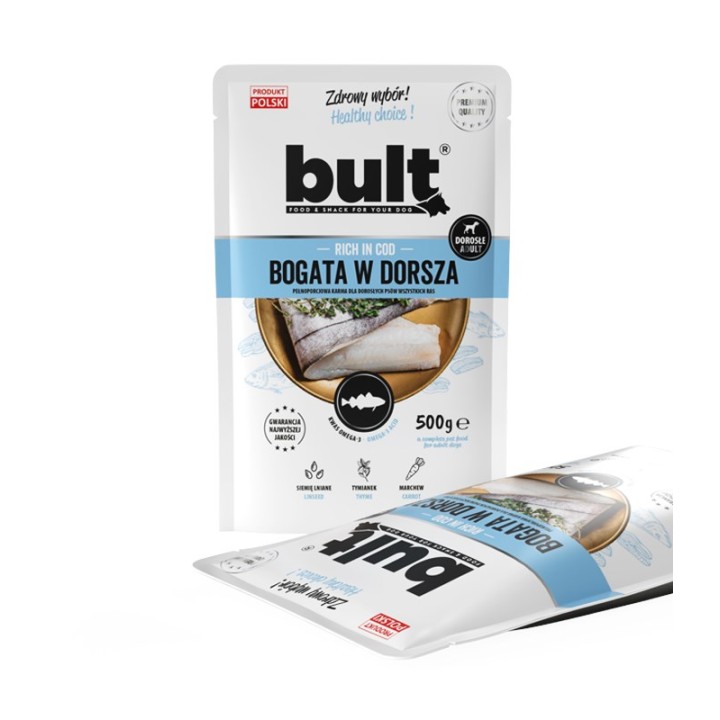 BULT Ricco di merluzzo - cibo umido per cani - 500g