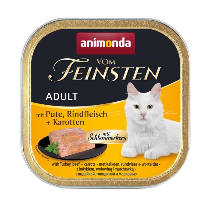 ANIMONDA Vom Feinsten Adult Tacchino manzo e carote - cibo umido per gatti - 100g
