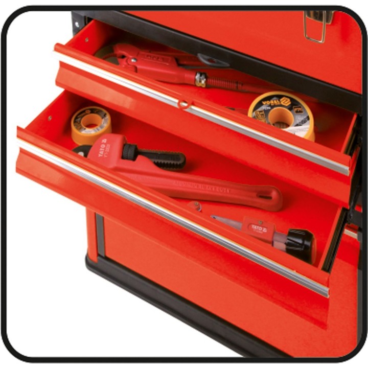 Yato YT-09107 scatola per piccoli pezzi/attrezzi metallo nero rosso