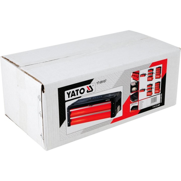 Yato YT-09107 scatola per piccoli pezzi/attrezzi metallo nero rosso
