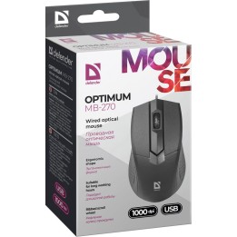 Defender Optimum MB-270 mouse ufficio destrorso USB Type-A ottico 1000 DPI