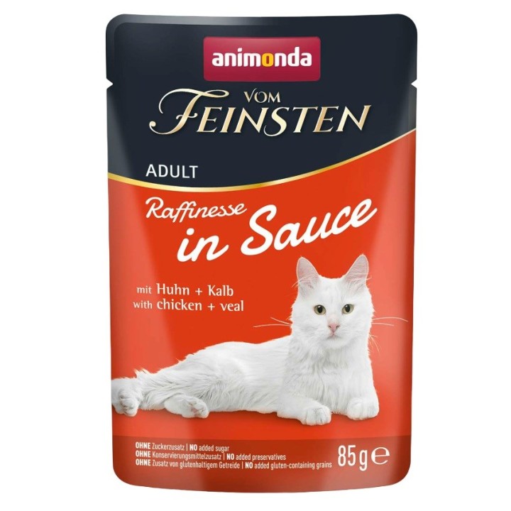 ANIMONDA Vom Feinsten Raffinesse in salsa pollo con vitello - cibo umido per gatti - 85g
