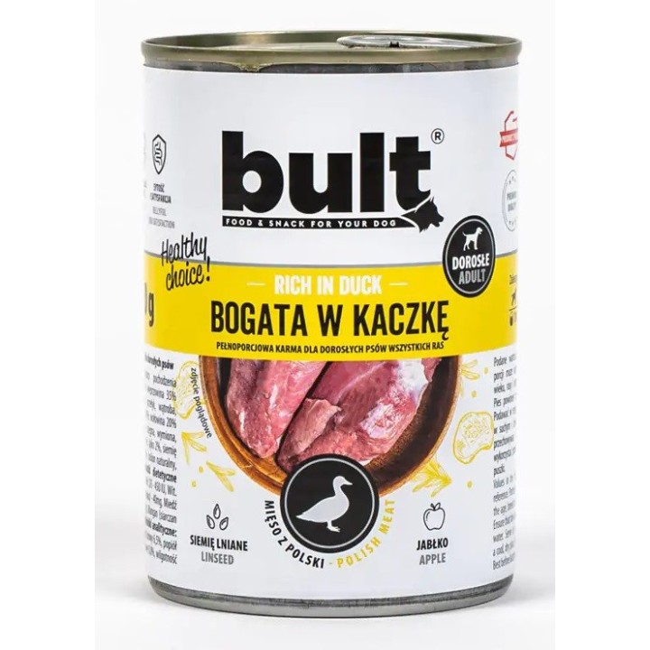 BULT Ricco di anatra - Cibo umido per cani - 800 g