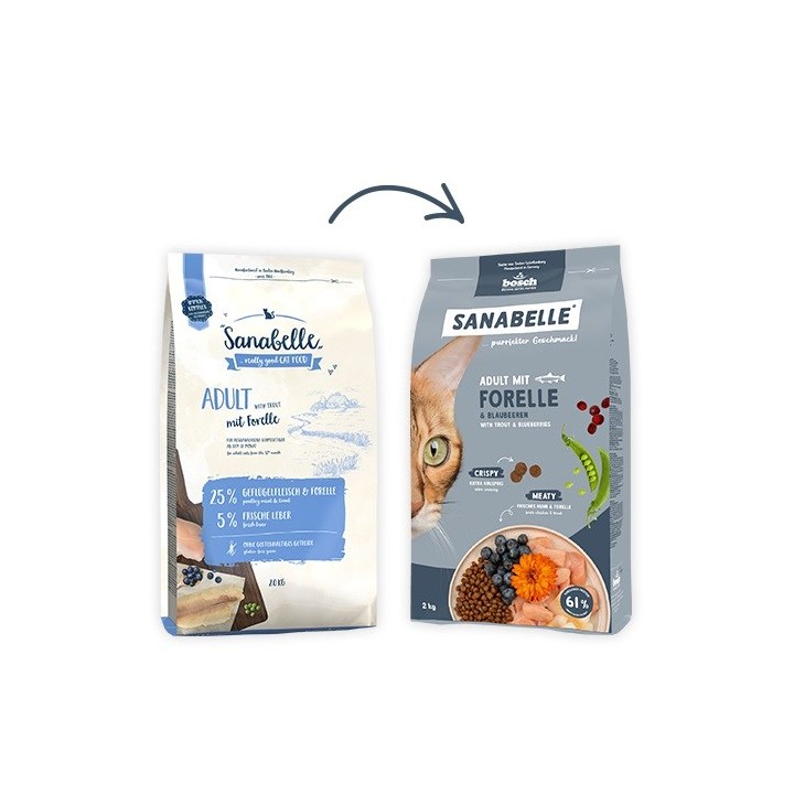 BOSCH Sanabelle Life Adult Trota con mirtilli - cibo secco per gatti - 8kg