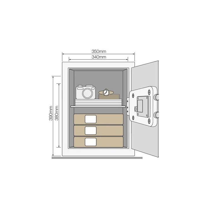 Yale YSV/390/DB2 Cassaforte da ufficio 40 l acciaio nero