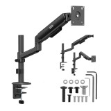 Ergo Office Supporto / staffa monitor a molla a gas 17 -32 1-10 kg nero opaco max VESA 100x100 ER-691 B