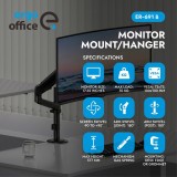 Ergo Office Supporto / staffa monitor a molla a gas 17 -32 1-10 kg nero opaco max VESA 100x100 ER-691 B