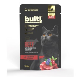 BULTI Superfoods anatra macinata con mirtilli e tarassaco Mono - cibo umido per gatti - 100g