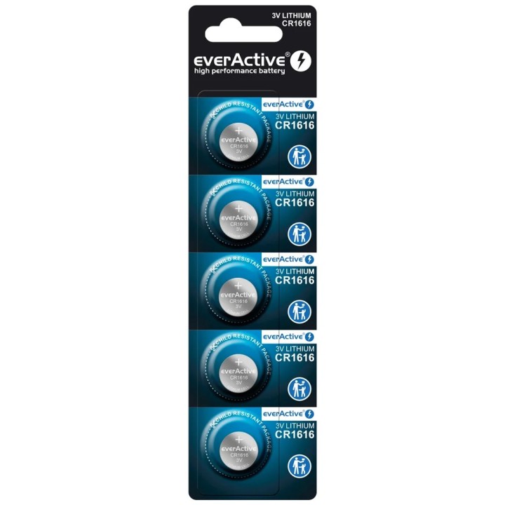 Batteria al litio mini everActive CR1616 - blister 5 pz.