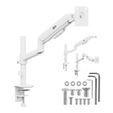 Ergo Office Supporto / staffa monitor a molla a gas 17 -32 1-10 kg bianco opaco max VESA 100x100 ER-691 W