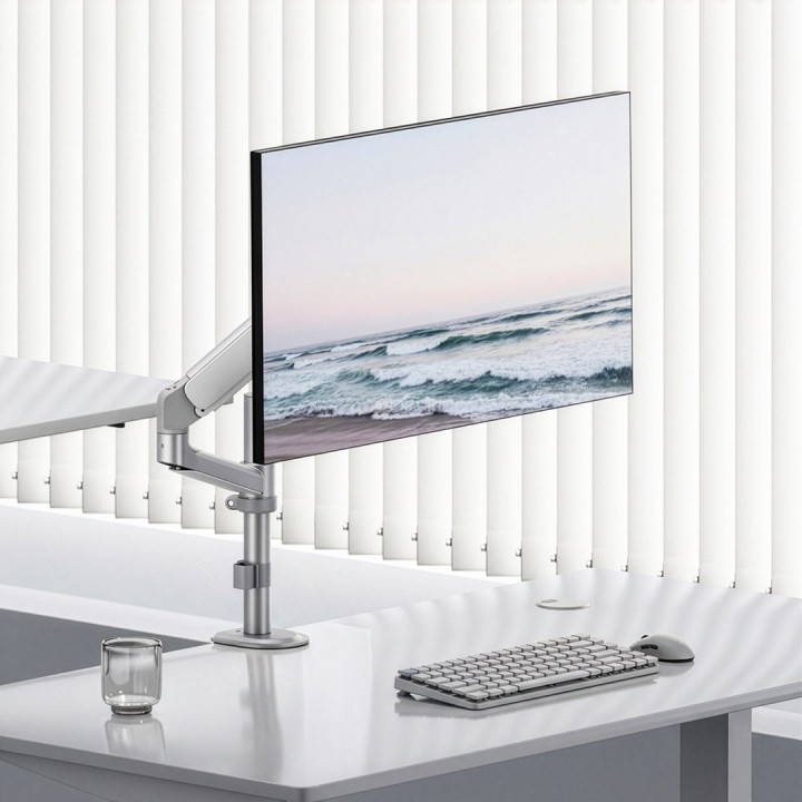 Ergo Office Supporto / staffa monitor a molla a gas 17 -32 1-10 kg bianco opaco max VESA 100x100 ER-691 W