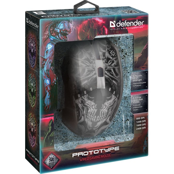 Defender GM-670L Mouse ottico ambidestro 2400 DPI