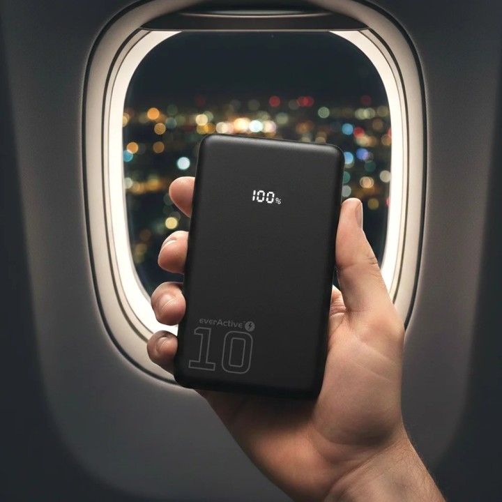 Powerbank 10 000mAh 1x USB 2x USB-C 20W QC4+ LCD screen nero