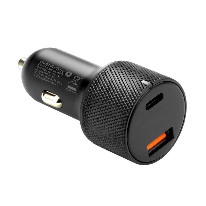 Caricabatterie auto everActive CC-50Q USB QC3.0 + USB-C PD 75W