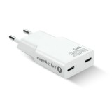 Caricabatterie 2 x USB-C Quick Charge 4+ 30W SUPER SLIM bianco